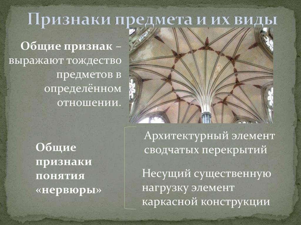 Виды признаков объектов. Нервюры презентация. Определение термина нервюра. Объекты книги и ее Общие признаки.