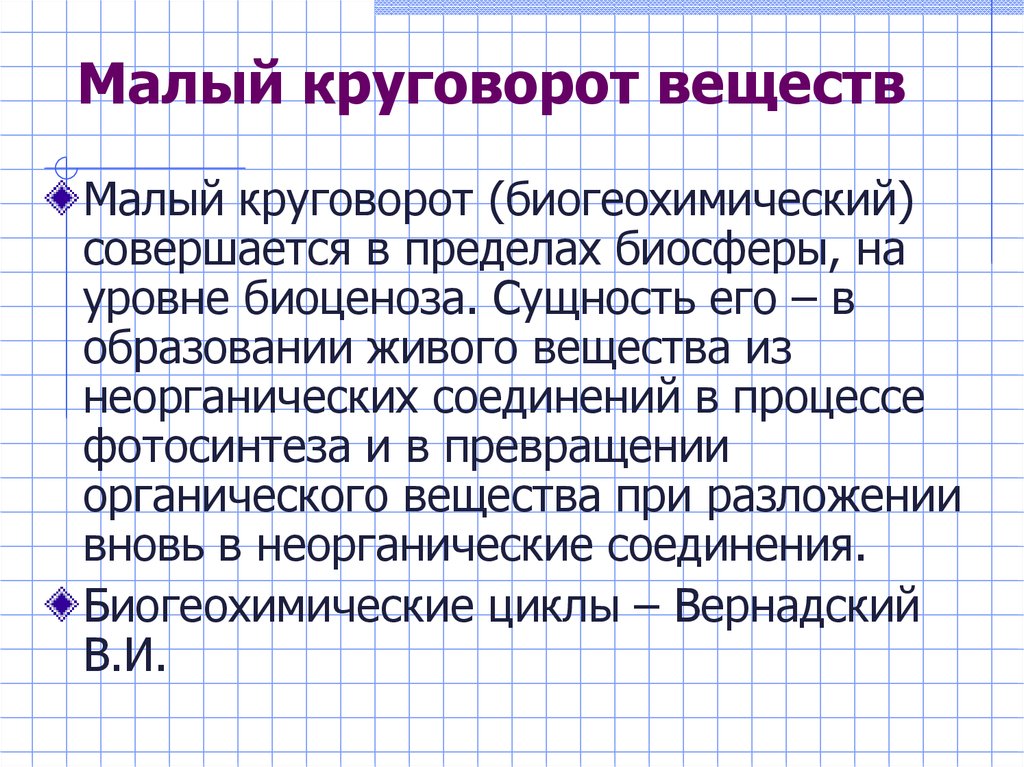 Круговороты веществ на земле география 6 класс. Малый круговорот веществ в биосфере (биогеохимический). Малый биогеохимический круговорот веществ. Малый круговорот веществ в биосфере. Малый круговорот вещес.