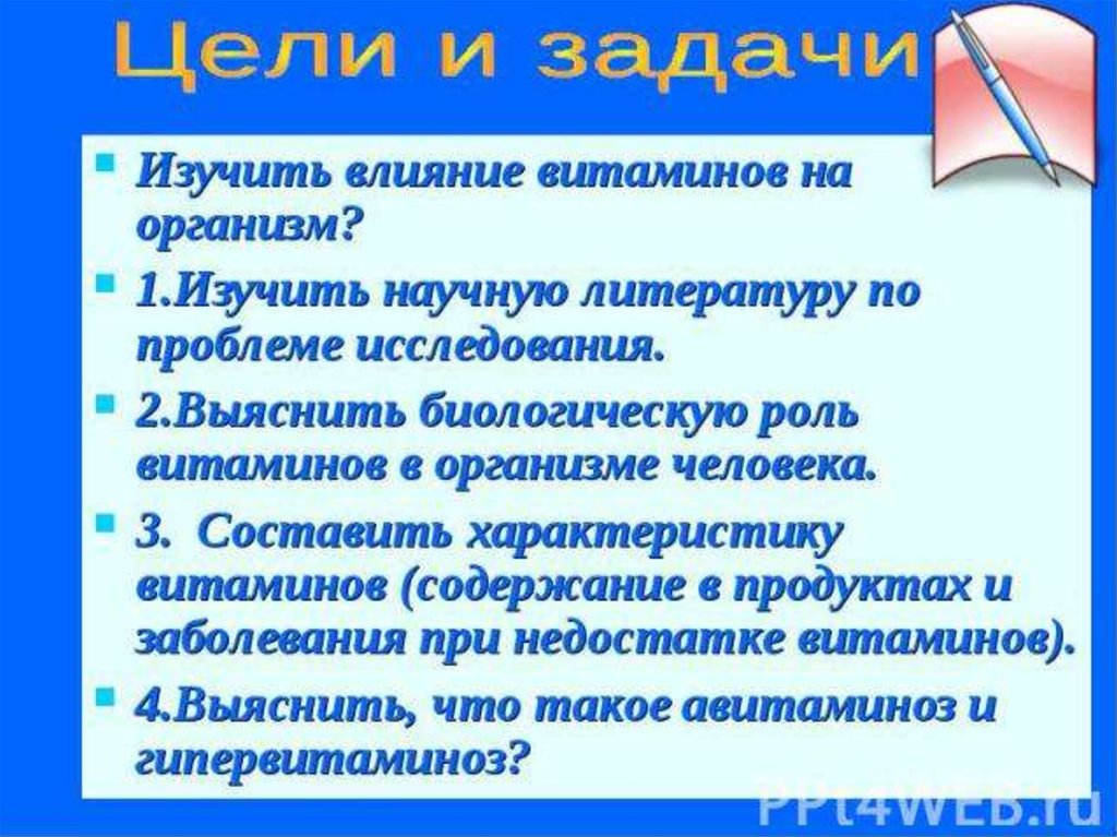 Влияние витаминов на организм человека презентация