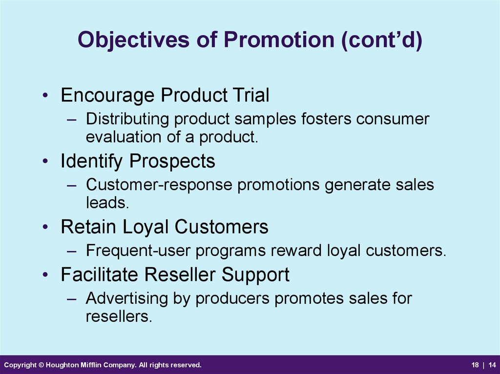 Objectives Of Promotion Decision