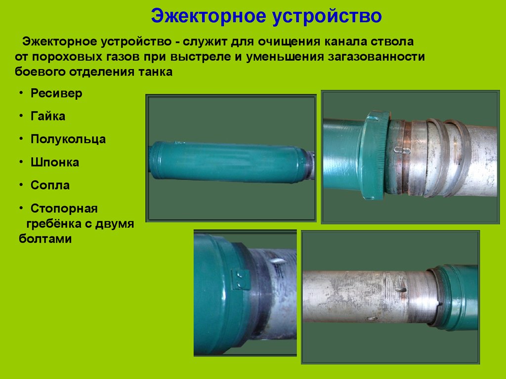 Устройство служит. Эжектор танковой пушки. Устройство эжектора танковой пушки. Эжектор ствола танка. Эжектор ствола принцип действия.