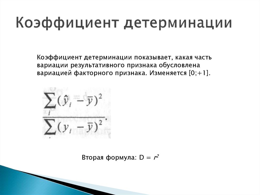 Коэффициент детерминации ошибка