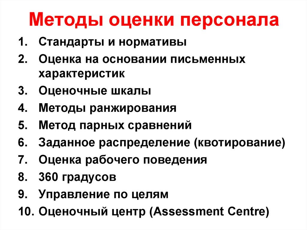 Методика оценки работника