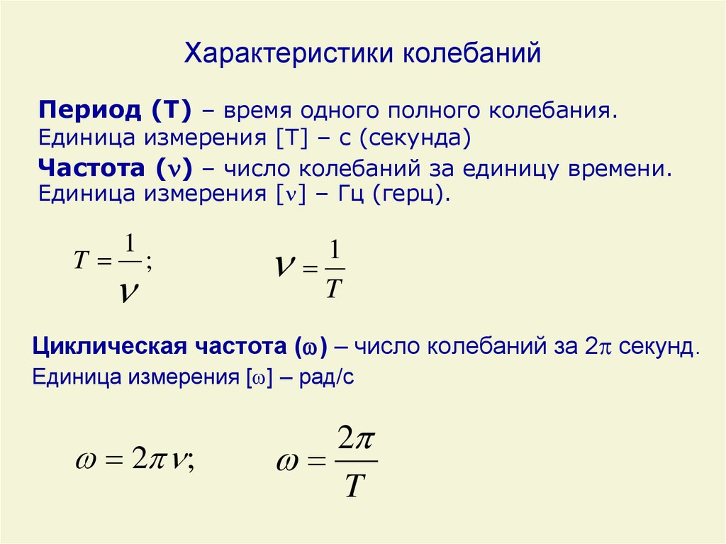 Зависимость периода и частоты колебаний. Круговая частота колебаний единица измерения. Период колебаний определение формула единицы измерения. Колебания. Основные характеристики колебаний. Как определить период колебаний функции.