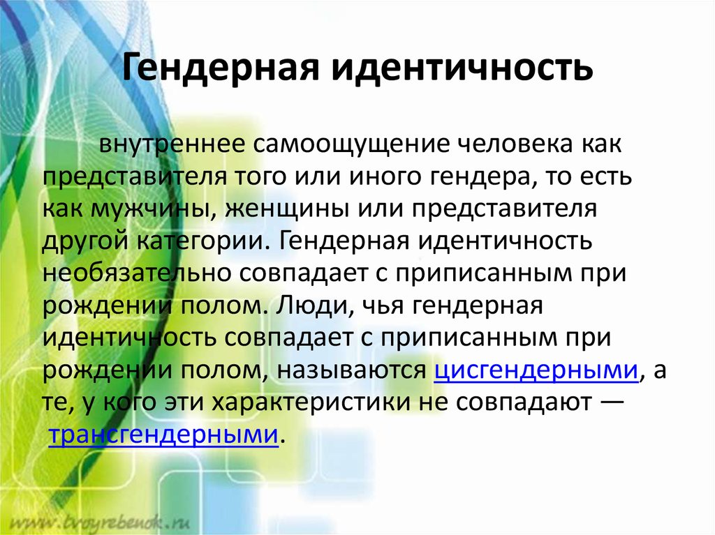 Гендерная идентичность как социальный конструкт теория гендерной схемы с бэм