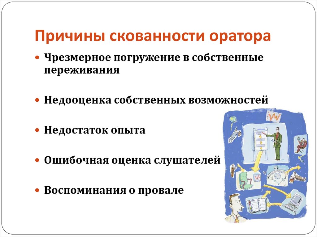 Причины скованности оратора