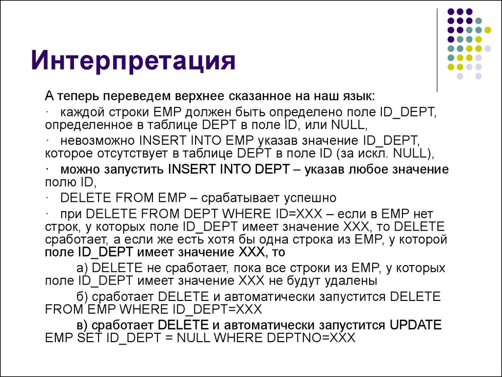 Проверка целостности бд oracle