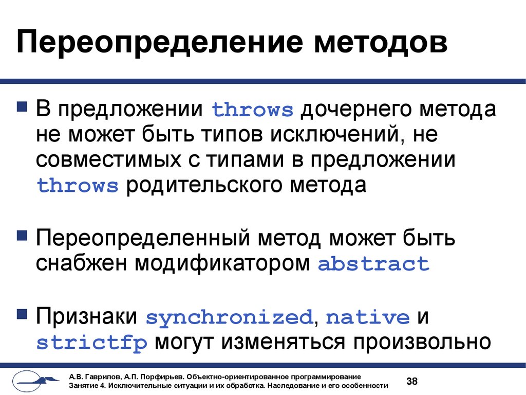 Переопределение методов