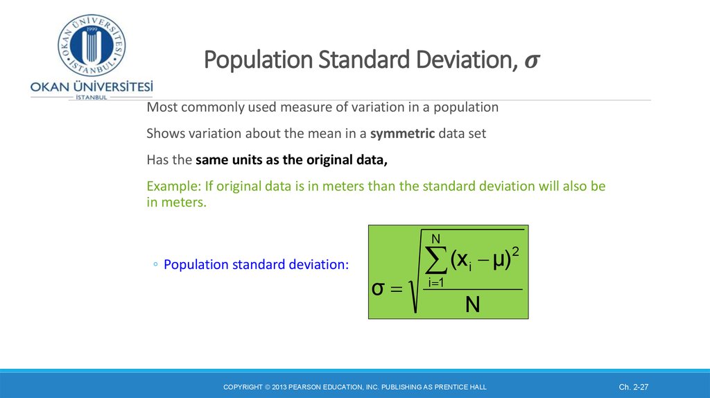 Population Standard Deviation, σ