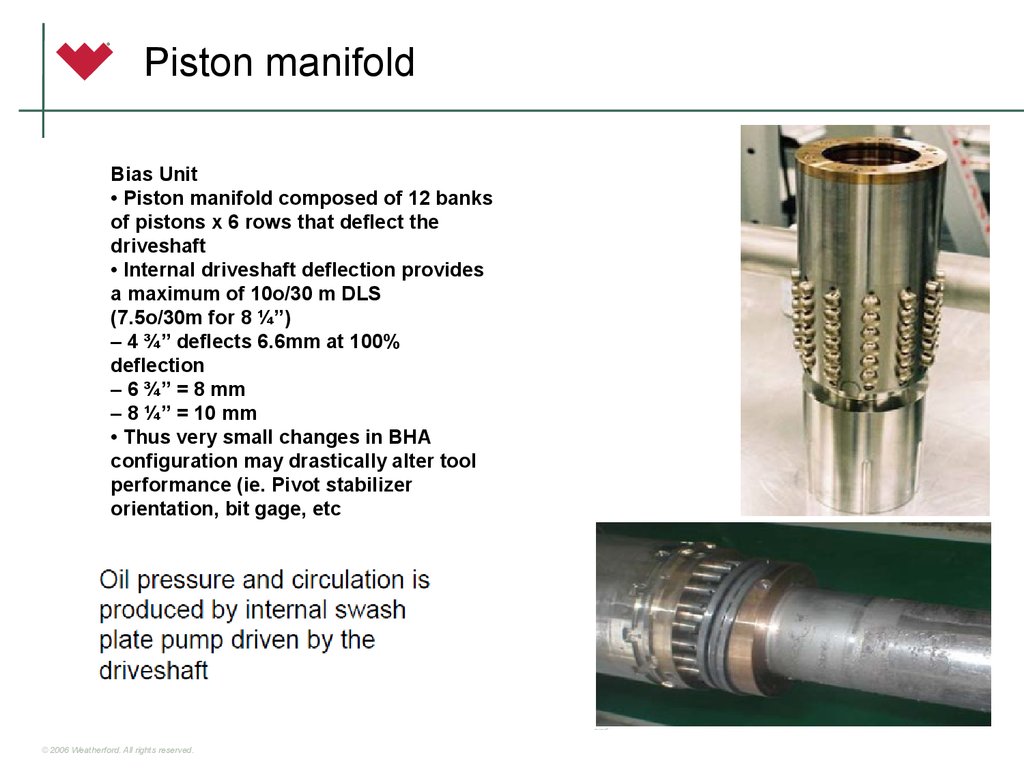 Piston manifold