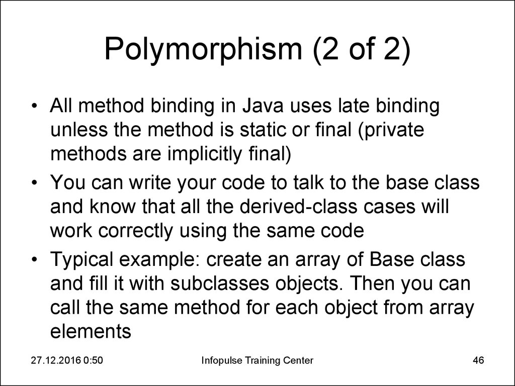 Polymorphism (2 of 2)
