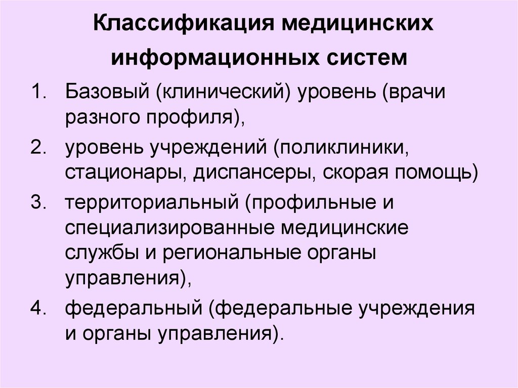 Уровень организации здравоохранения