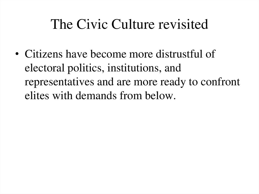 The Civic Culture revisited
