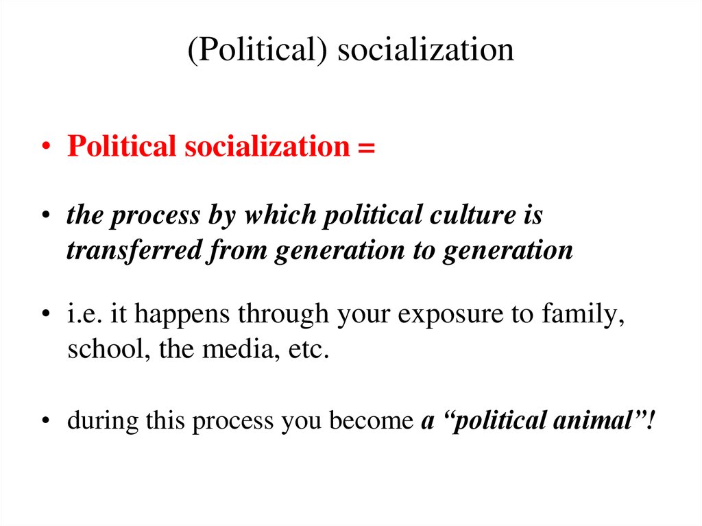 (Political) socialization