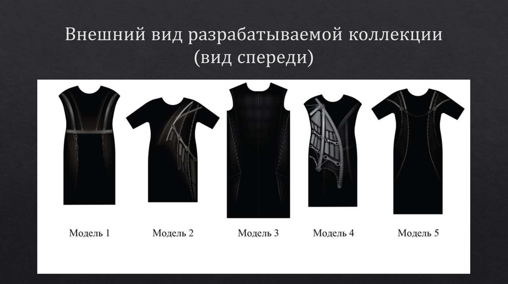 Внешний вид разрабатываемой коллекции (вид спереди)