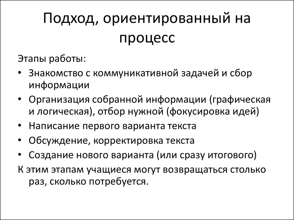 Этапы обучения письменной речи. Подходы в обучении письменной речи.