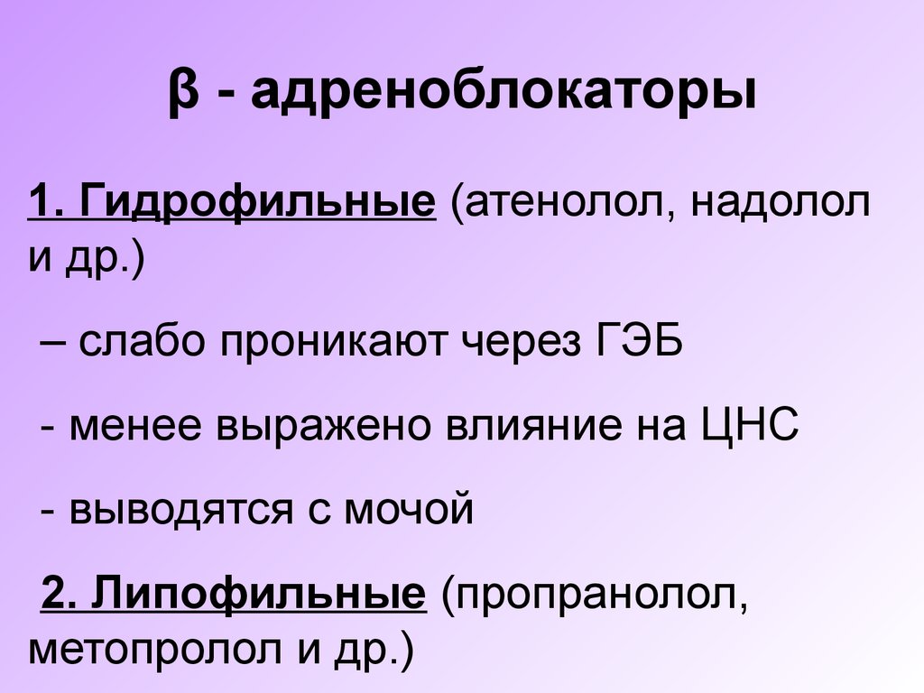 Презентация бета адреноблокаторы