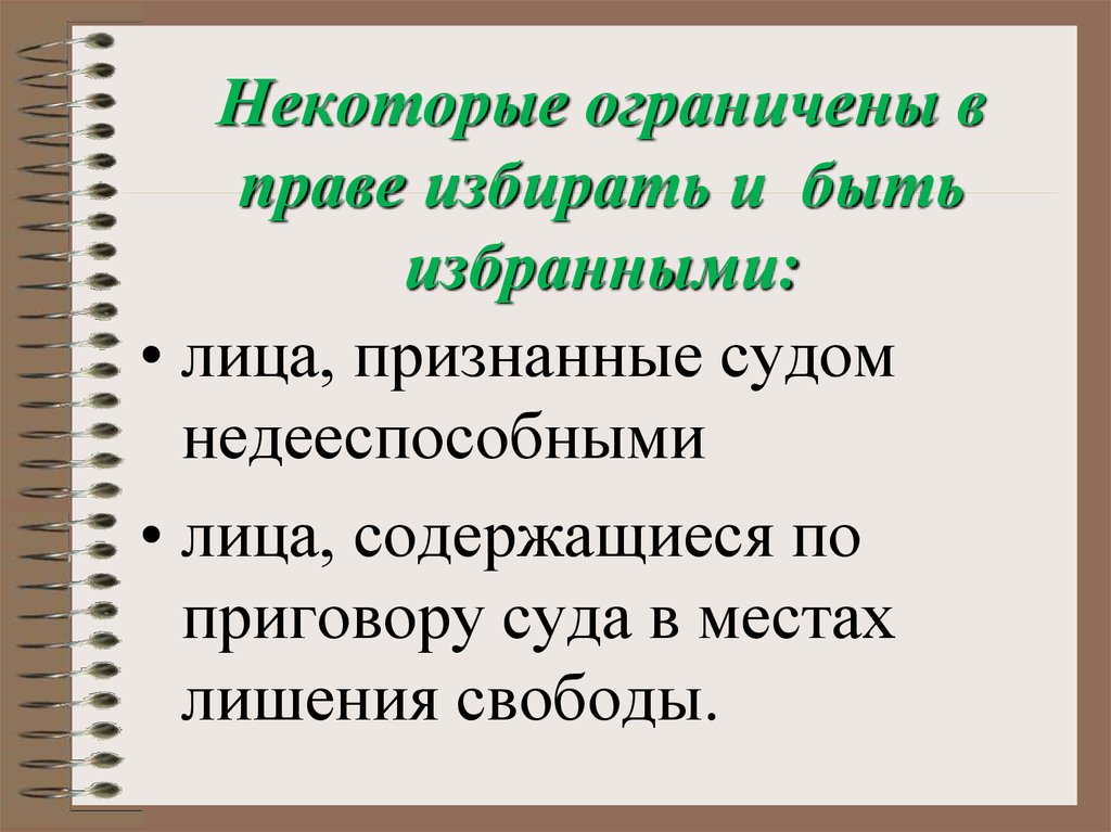 Право избирать и быть избранным презентация 8 класс