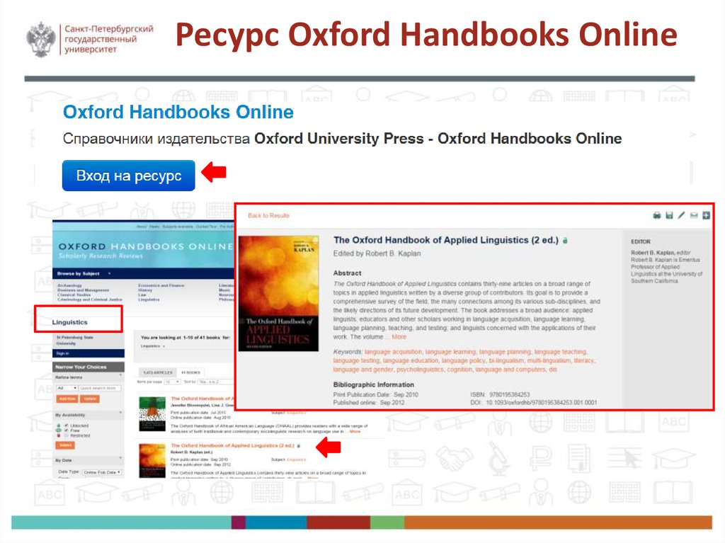 Ресурс Oxford Handbooks Online