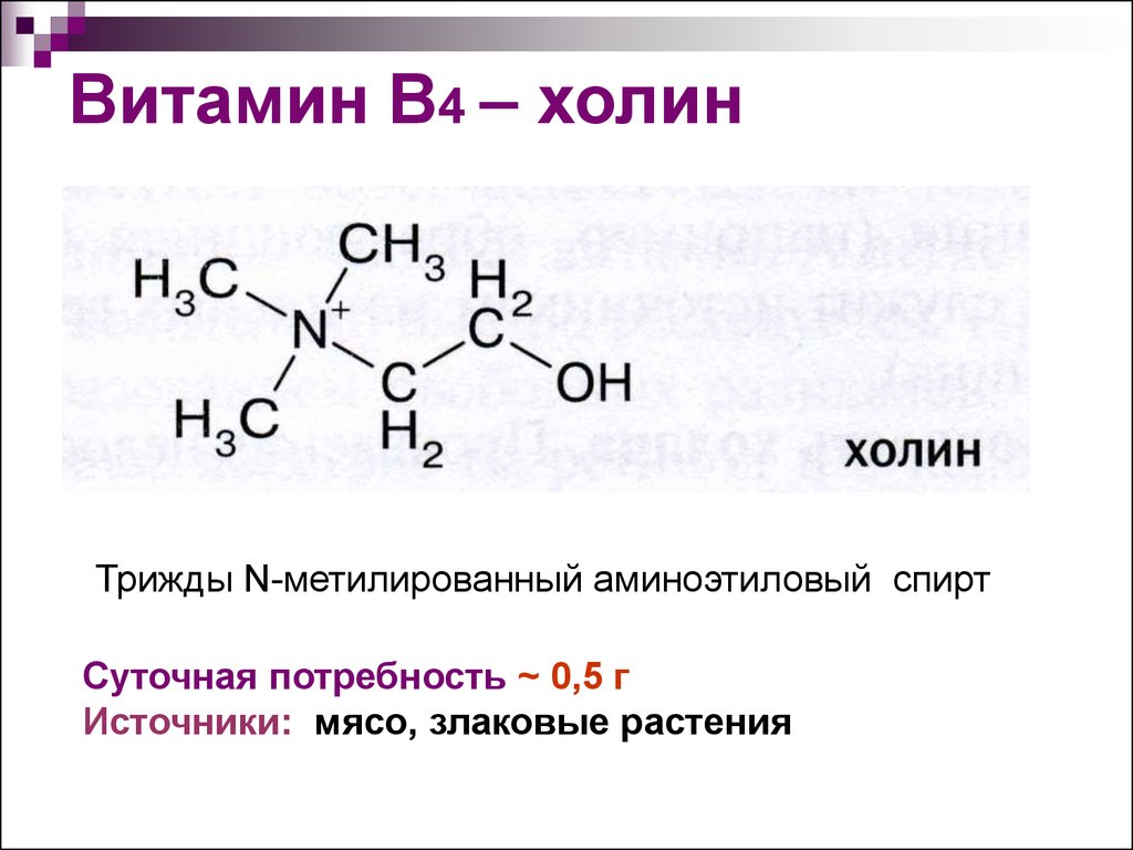 Витамин в4 презентация