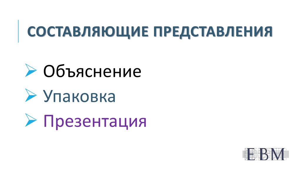 Составляющие представления