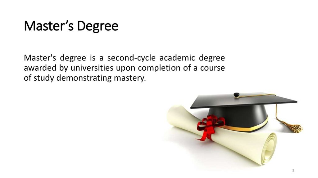 Being a Master Degree student - online presentation