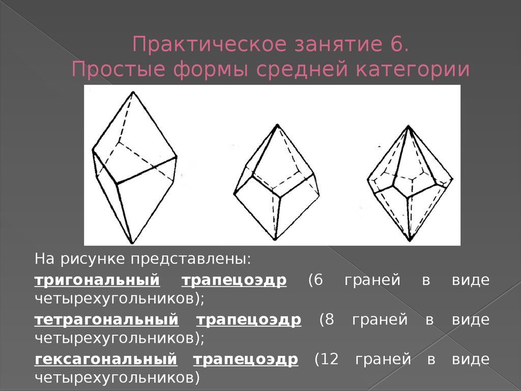 Простая форма твердый. Простая форма тригональный трапецоэдр. Тетрагональный скаленоэдр. Простые формы. Гексагональный трапецоэдр развертка.