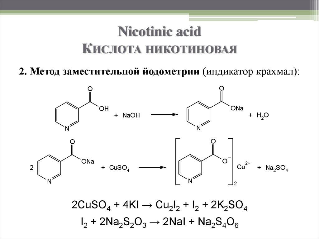 Nicotinic acid Кислота никотиновая