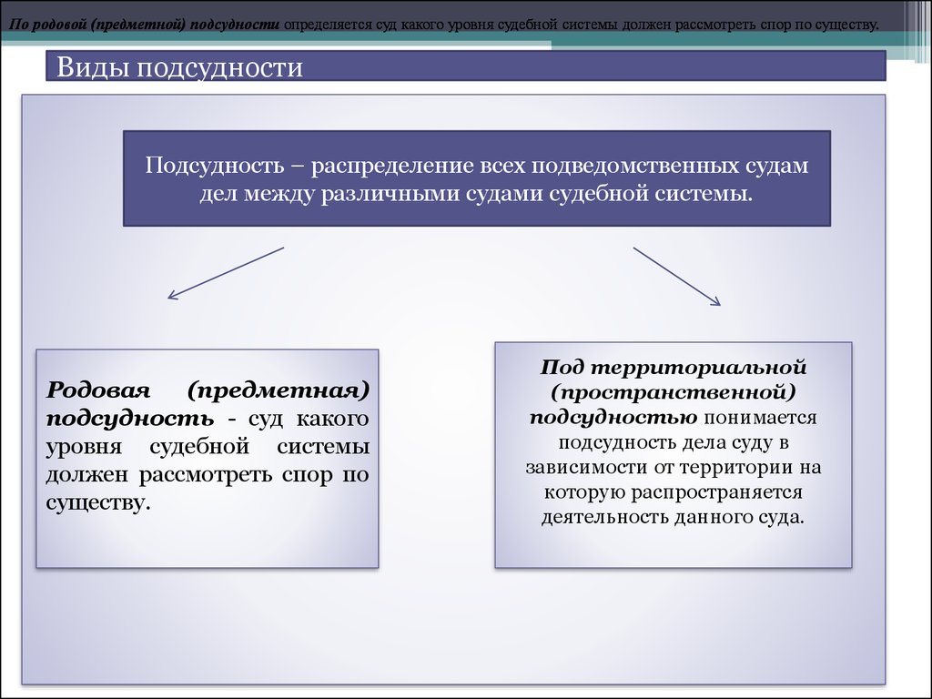 Судебный спор определение. Родовая и территориальная подсудность в гражданском процессе. Понятие подсудности гражданских дел. Родовая подсудность гражданских дел. Родовая (предметная) подсудность (понятие, виды, значение)..