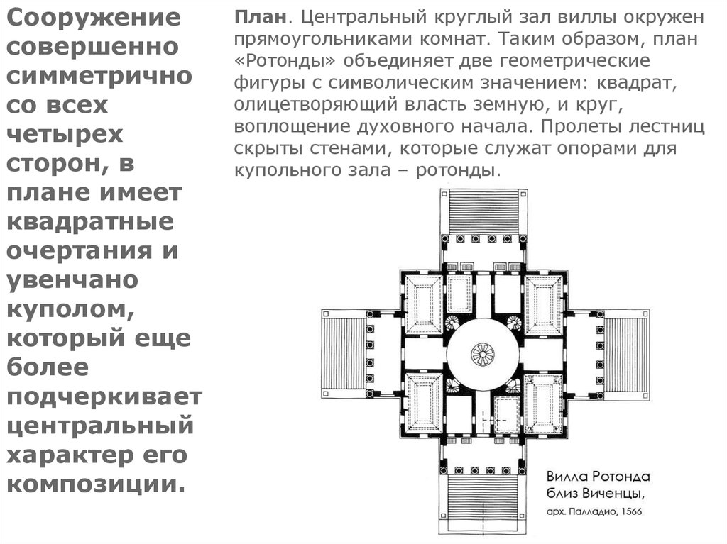 Планы имеют. Вилла Ротонда план. Вилла Ротонда схема плана. Вилла Ротонда: схемы плана, фасада, разреза. Вилла Ротонда Италия план.