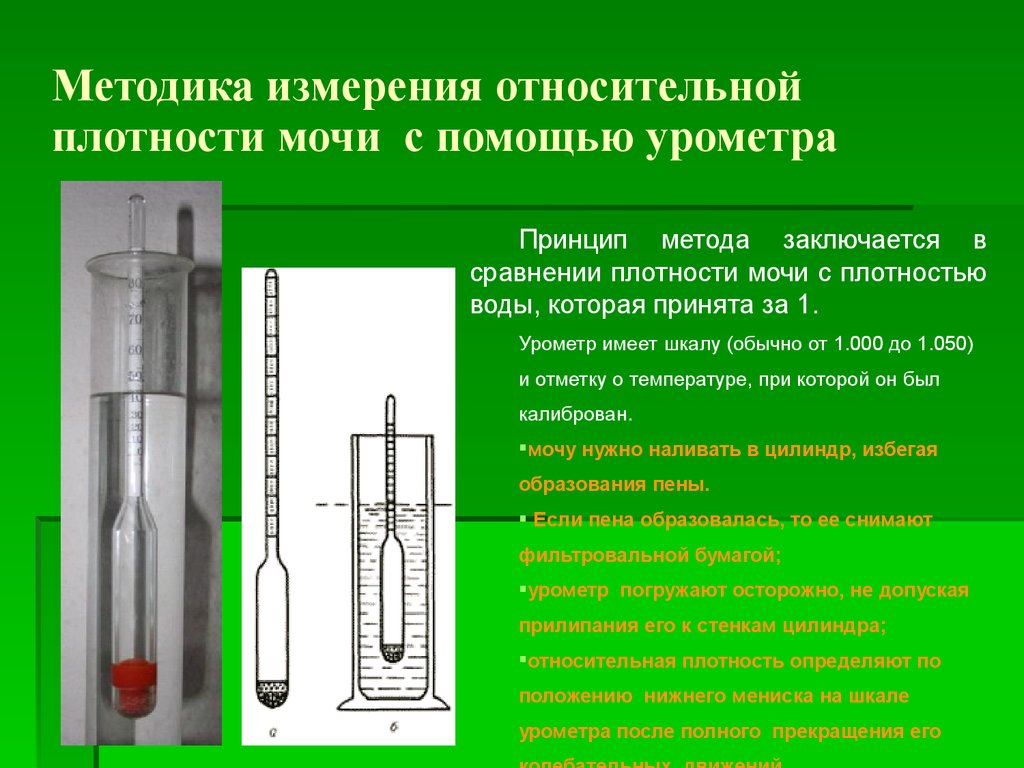 Ареометр прибор для измерения плотности жидкостей обычно. Урометр для определения удельного веса мочи. Ареометр урометр для определения плотности мочи. Методы определения относительной плотности мочи. Методика определения удельного веса мочи урометром.