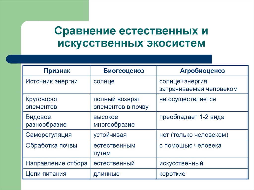 Представленная на рисунке агроэкосистема отличается от природной экосистемы тем что