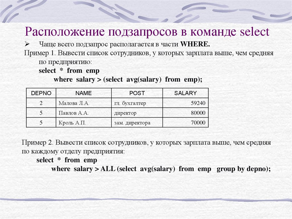 Sql запрос select where. Select БД. Подзапросы команды select. Подзапрос SQL. Подзапрос в where пример.