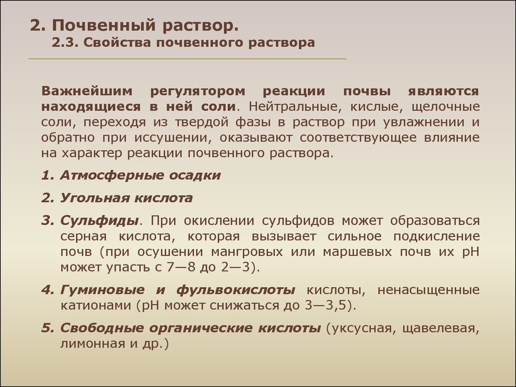 Раствор почвы