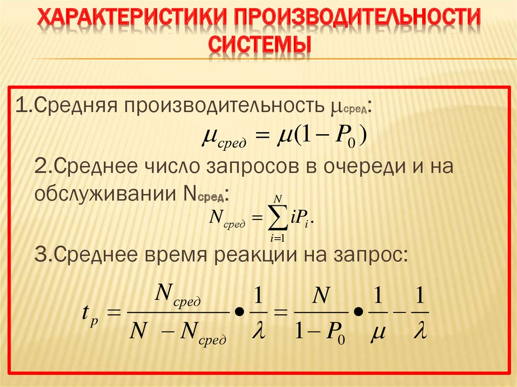 Параметры производительности