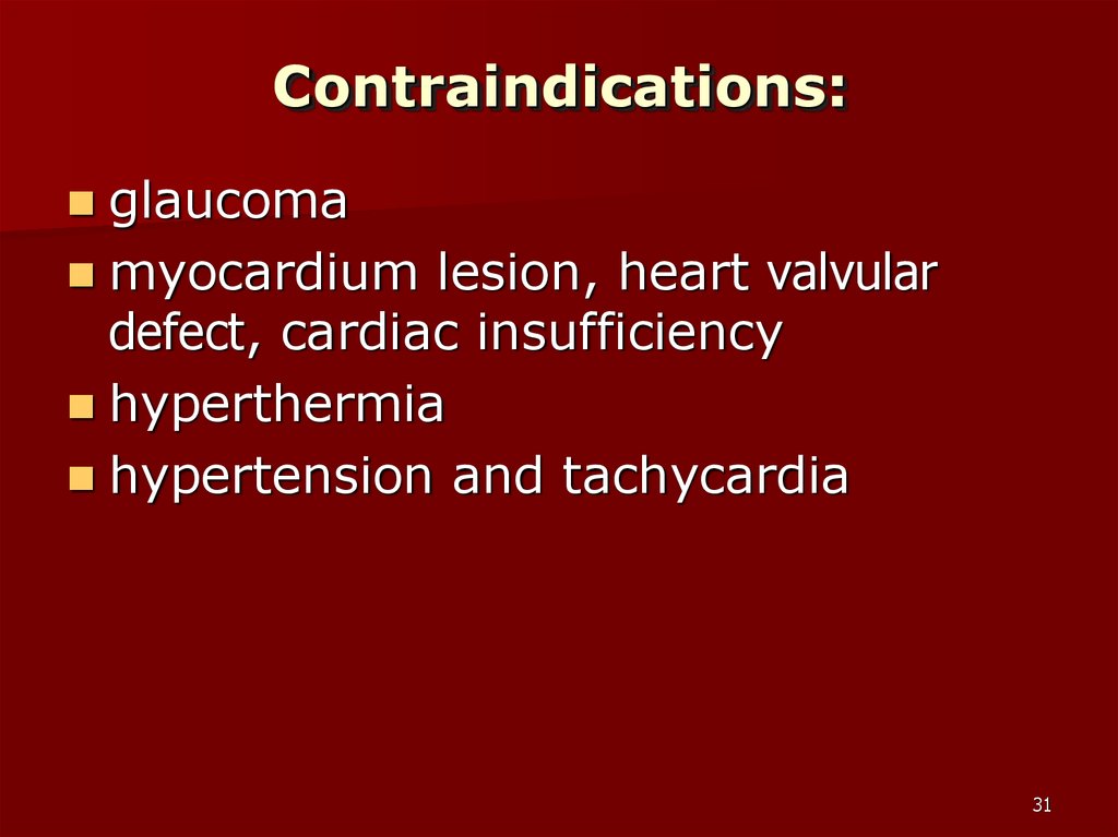 Contraindications:
