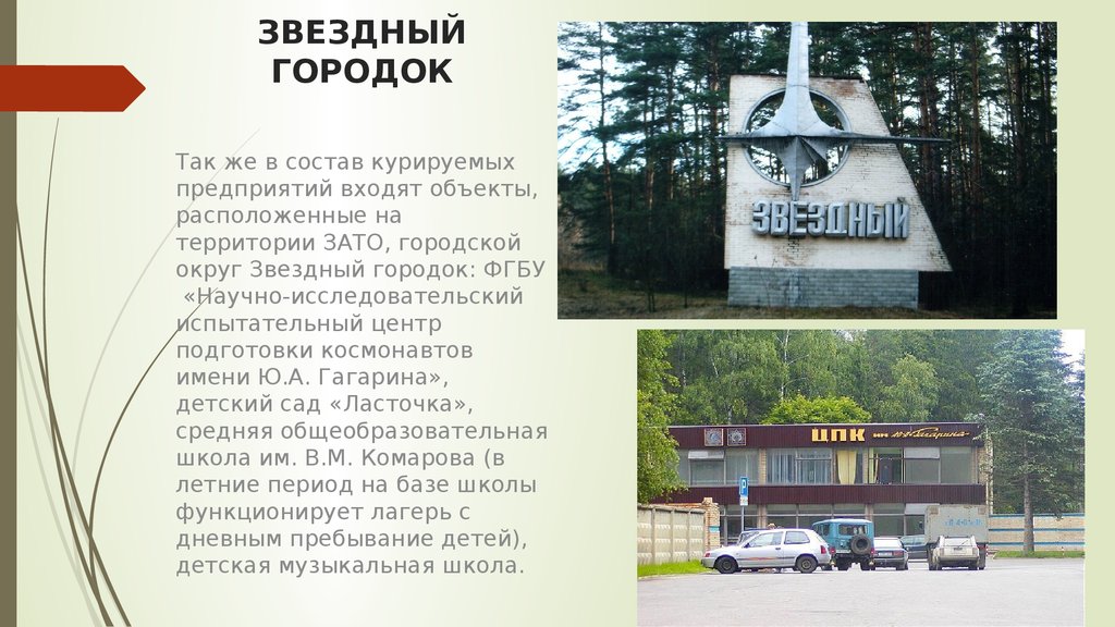 Звездный городок карта