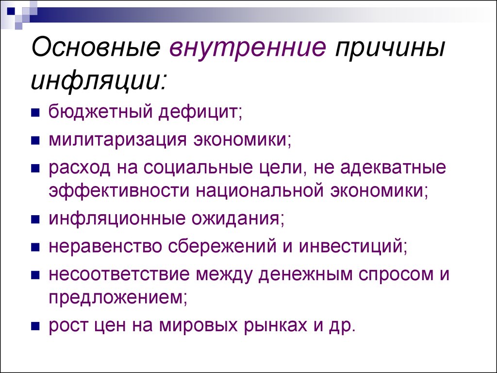 Инфляционные ожидания презентация