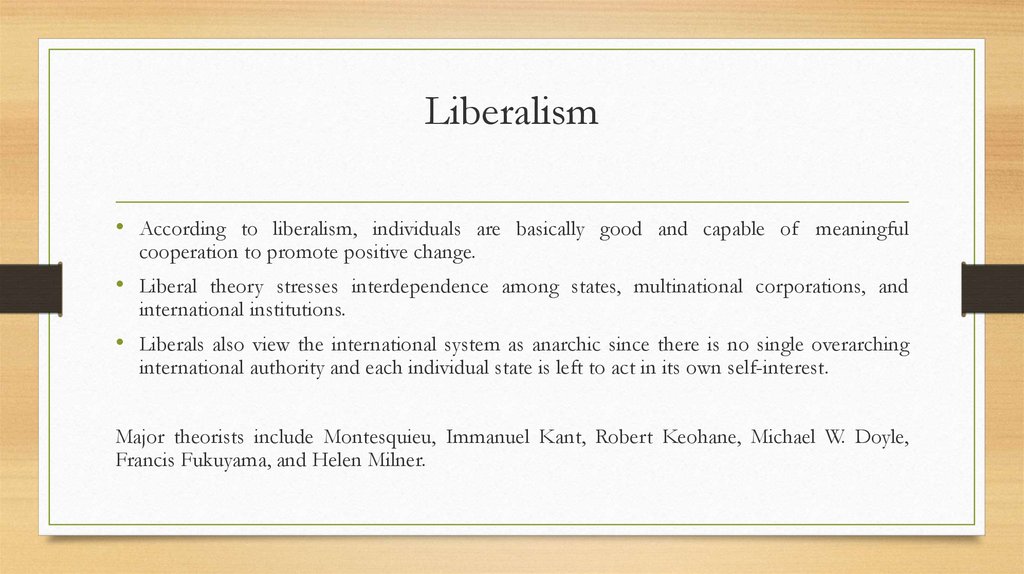 examples of liberalism in international relations