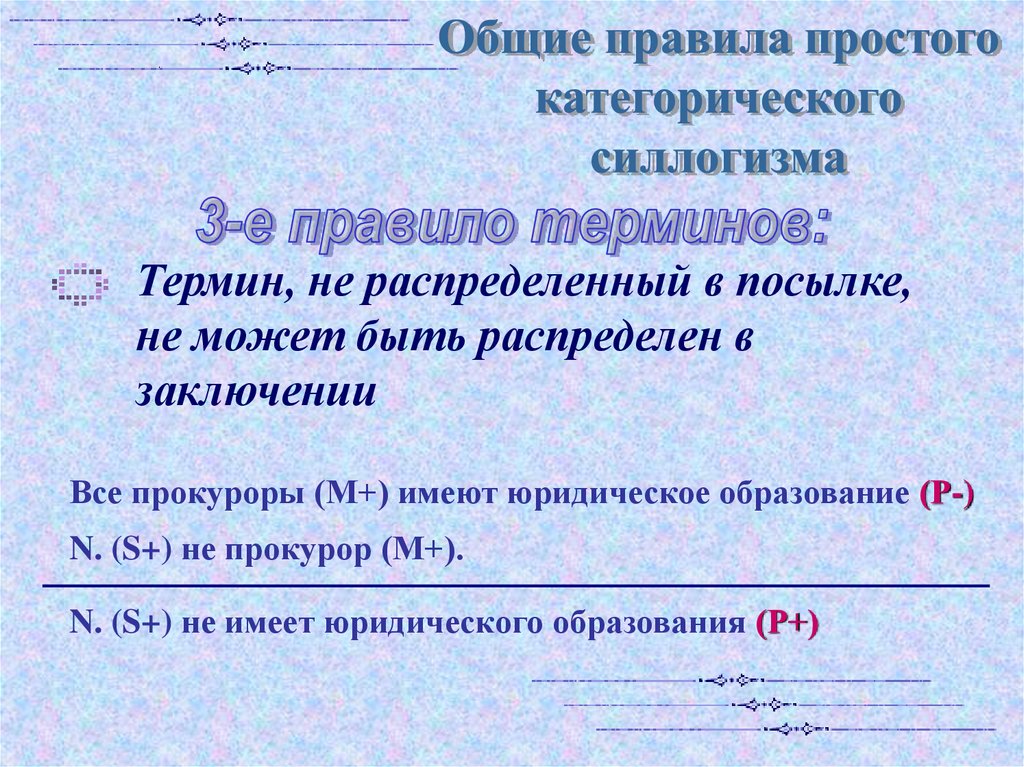 Общие правила простого категорического силлогизма