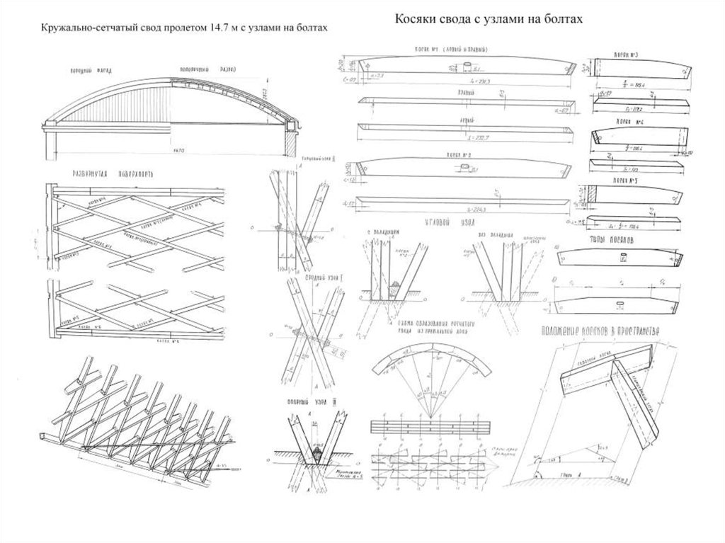 Схема конструкции. Кружально-сетчатые своды деревянные. Кружально сетчатые своды из дерева. Кружально-сетчатые своды Цольбау. Конструкция покрытия системы Цольбау.