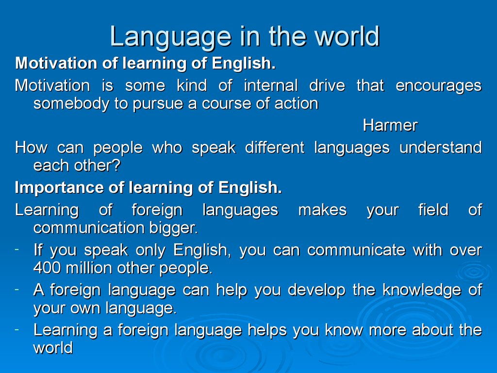 Language in the world