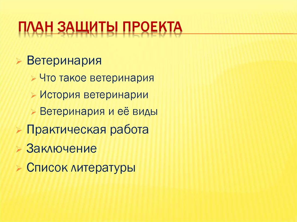 План защиты проекта по технологии