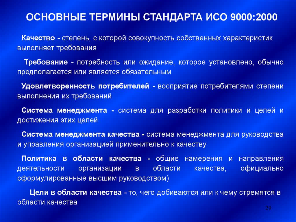 Общий стандарт. Основные термины и понятия ISO 9000:2000. Основные термины стандарта. ИСО 9000 2000 качество это. Термин ИСО.