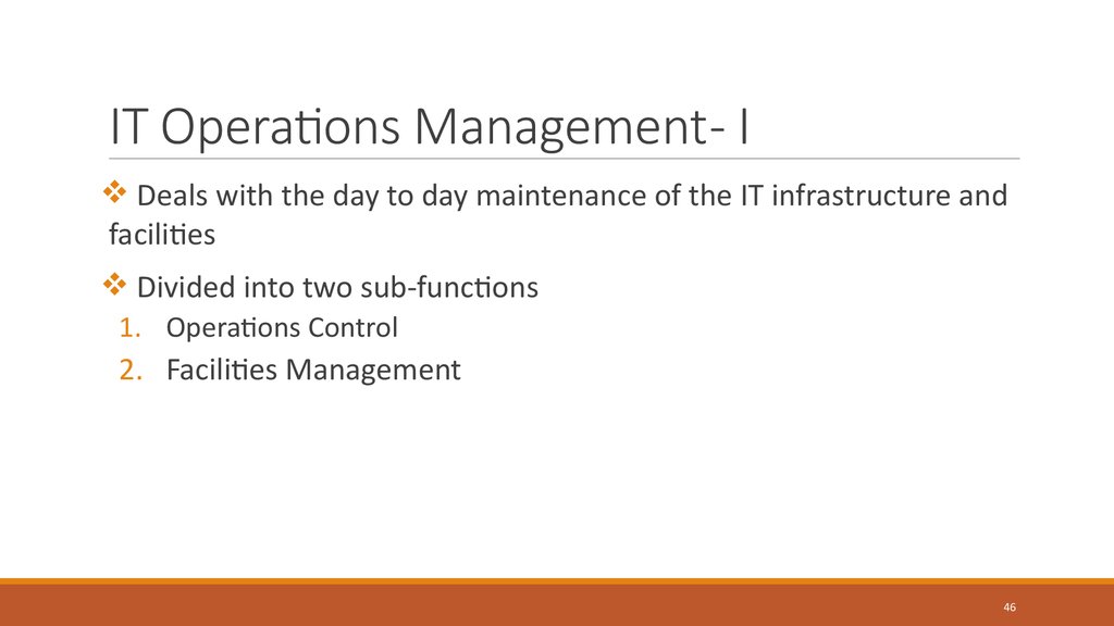 IT Operations Management - I