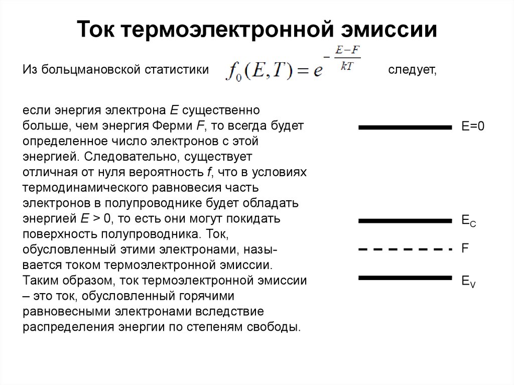 Термоэлектронной эмиссии электронов. Плотность тока термоэлектронной эмиссии. Формула Ричардсона для термоэлектронной эмиссии. Уравнение термоэлектронной эмиссии. Определение термоэлектронной эмиссии:.