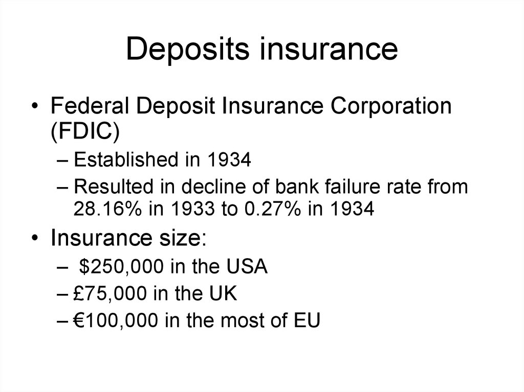 Deposits insurance