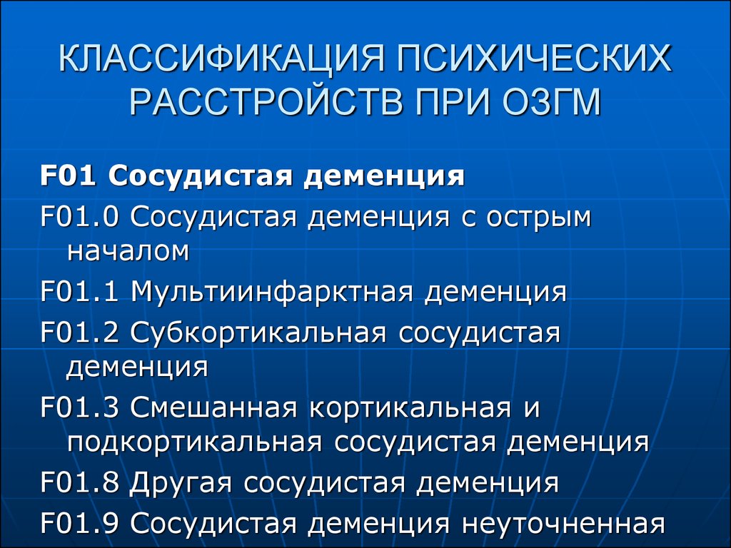 Органические включая симптоматические психические расстройства презентация