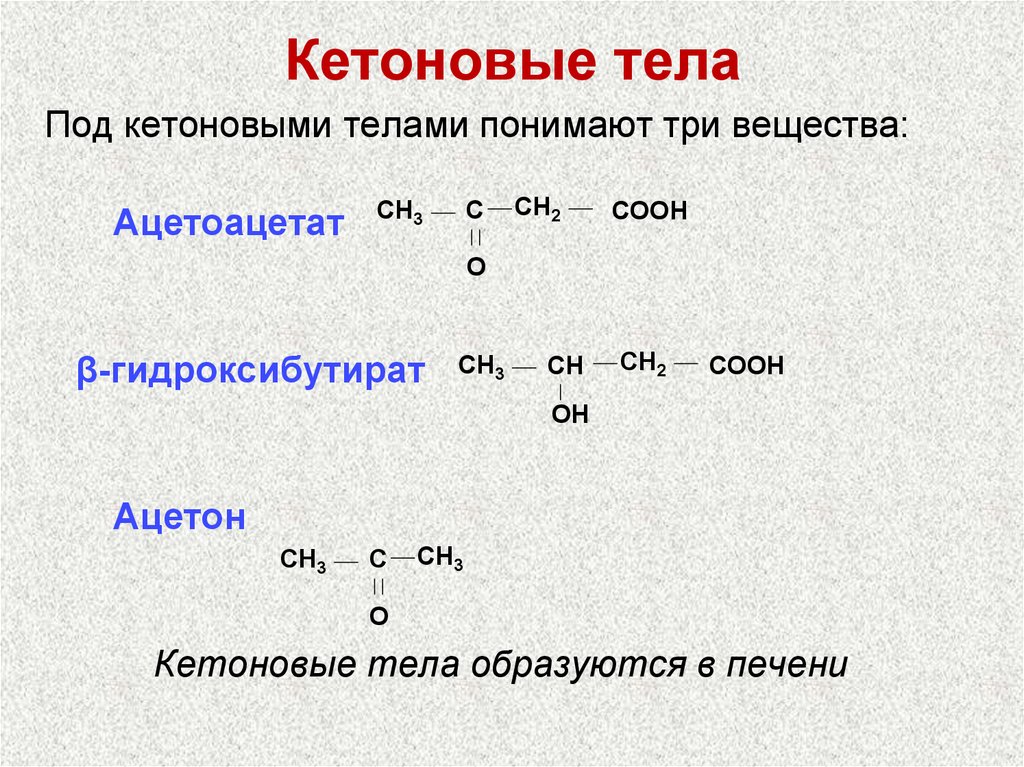 Кетоновые тела презентация