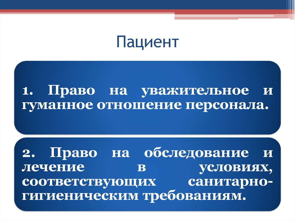 Право на осмотр. Уважительное и гуманное отношение.